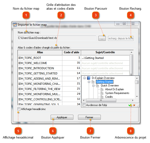 Outil Importer un fichier map