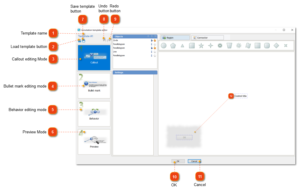 Annotation template editor