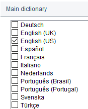 6. Main dictionary list