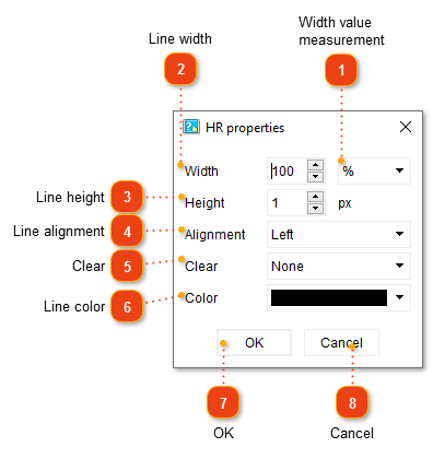 Inserting horizontal line