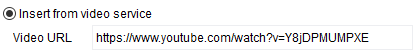 1. Insert video from  service via URL
