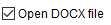 1. Open DOCX file