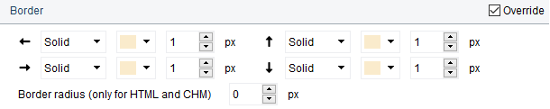 7. Border settings