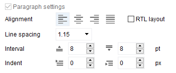 7. Paragraph properties