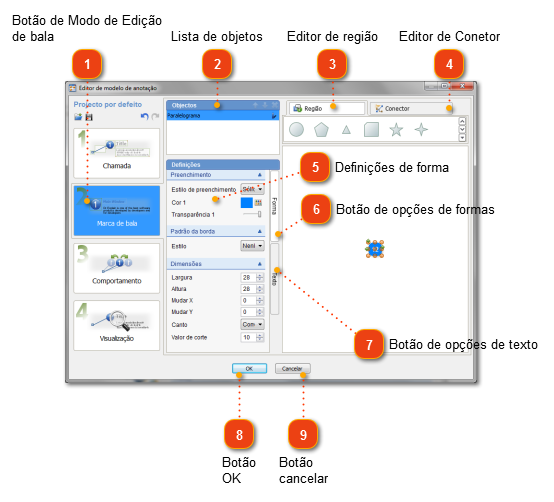 Modo de Edição de Marca de Bala