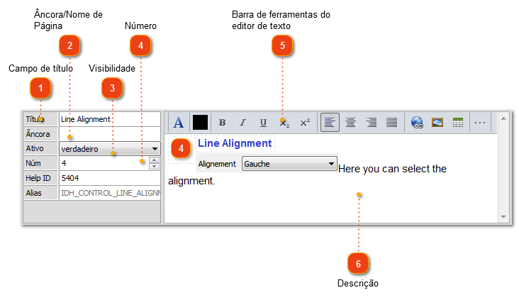 Definições de Controlo