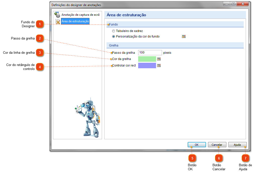 Definições da Área Designer