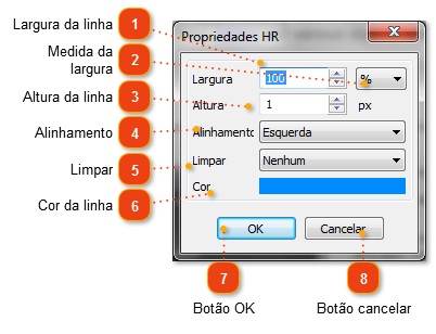 Inserir Linha Horizontal