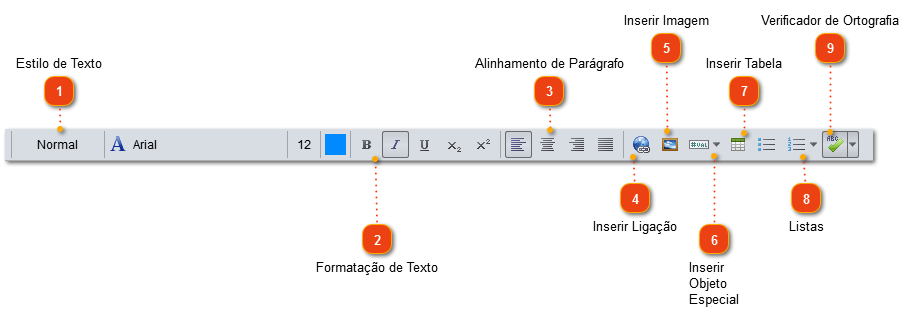 Opções do Editor de Texto