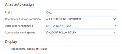 Automatic assignment of Help ID identifiers to sections Automatic assignment of Help ID identifiers to sections