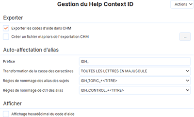 Prise en charge des identifiants d'aide contextuelle Prise en charge des identifiants d'aide contextuelle
