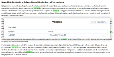 Variabili macro Variabili macro