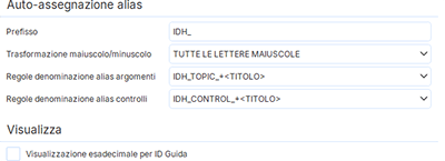 Assegnazione automatica di identificativi Help ID alle sezioni Assegnazione automatica di identificativi Help ID alle sezioni
