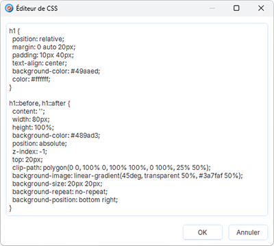 Personnalisation des pages de la documentation avec CSS Personnalisation des pages de la documentation avec CSS