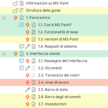 Stati delle sezioni Stati delle sezioni