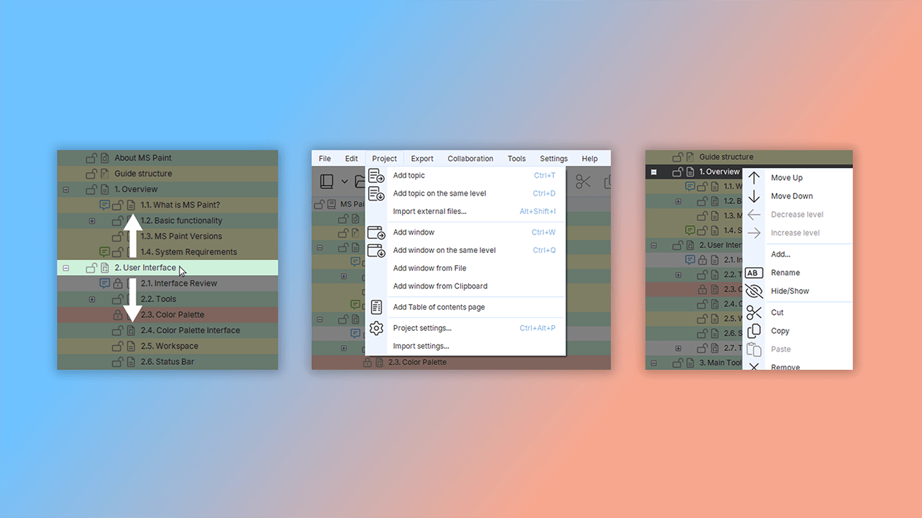 Manage the project structure Manage the project structure