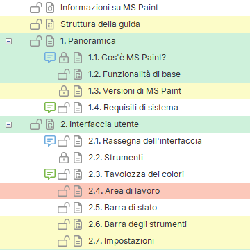 Blocco di sezioni Blocco di sezioni