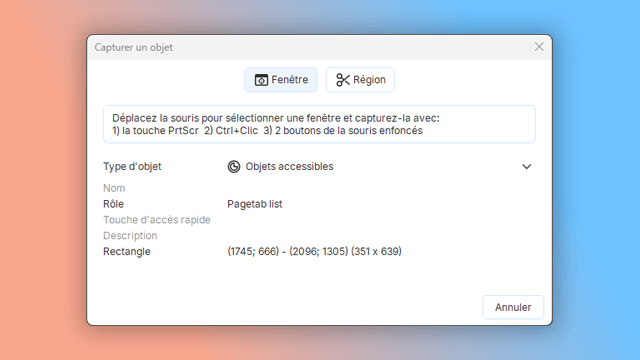 outil de rédaction d'aide pour la capture d'écran