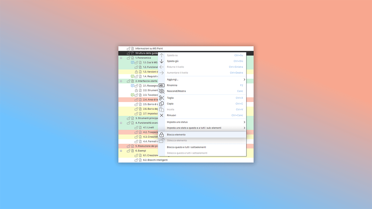 blocca argomenti dalla modifica