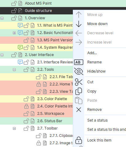 documentation structure