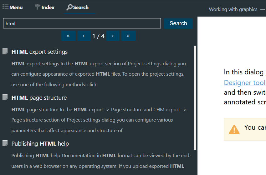 Searchable web help