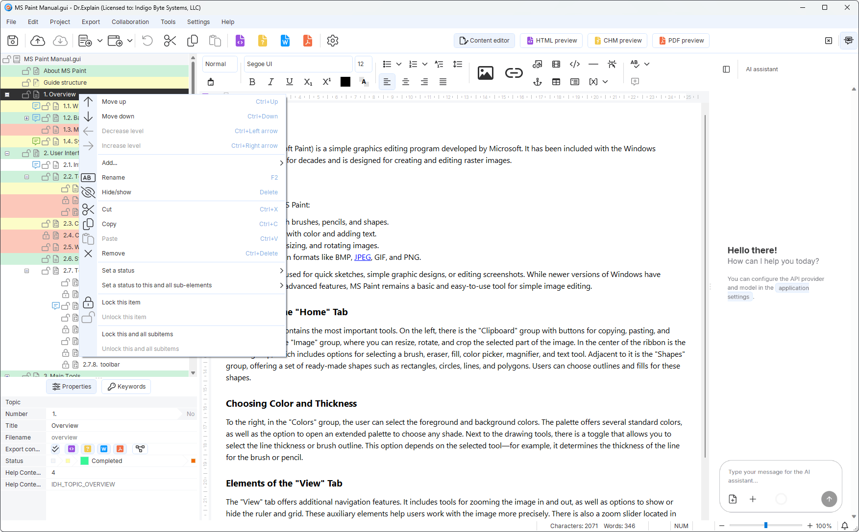 User Guide Section Structure