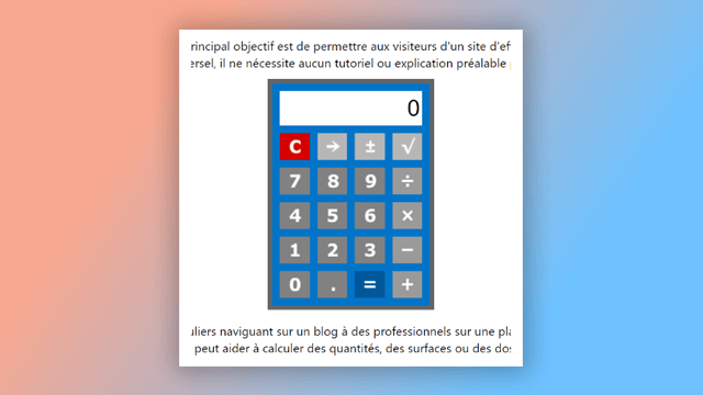 widget html dans un outil de rédaction d'aide
