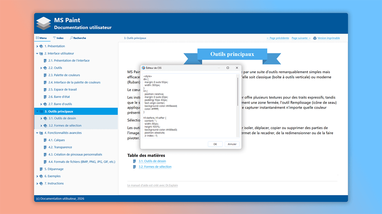 utilisation du CSS dans les guides utilisateur en ligne