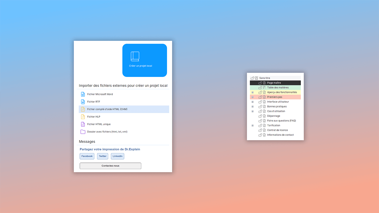 comment créer un manuel en ligne dans l'outil de création d'aide