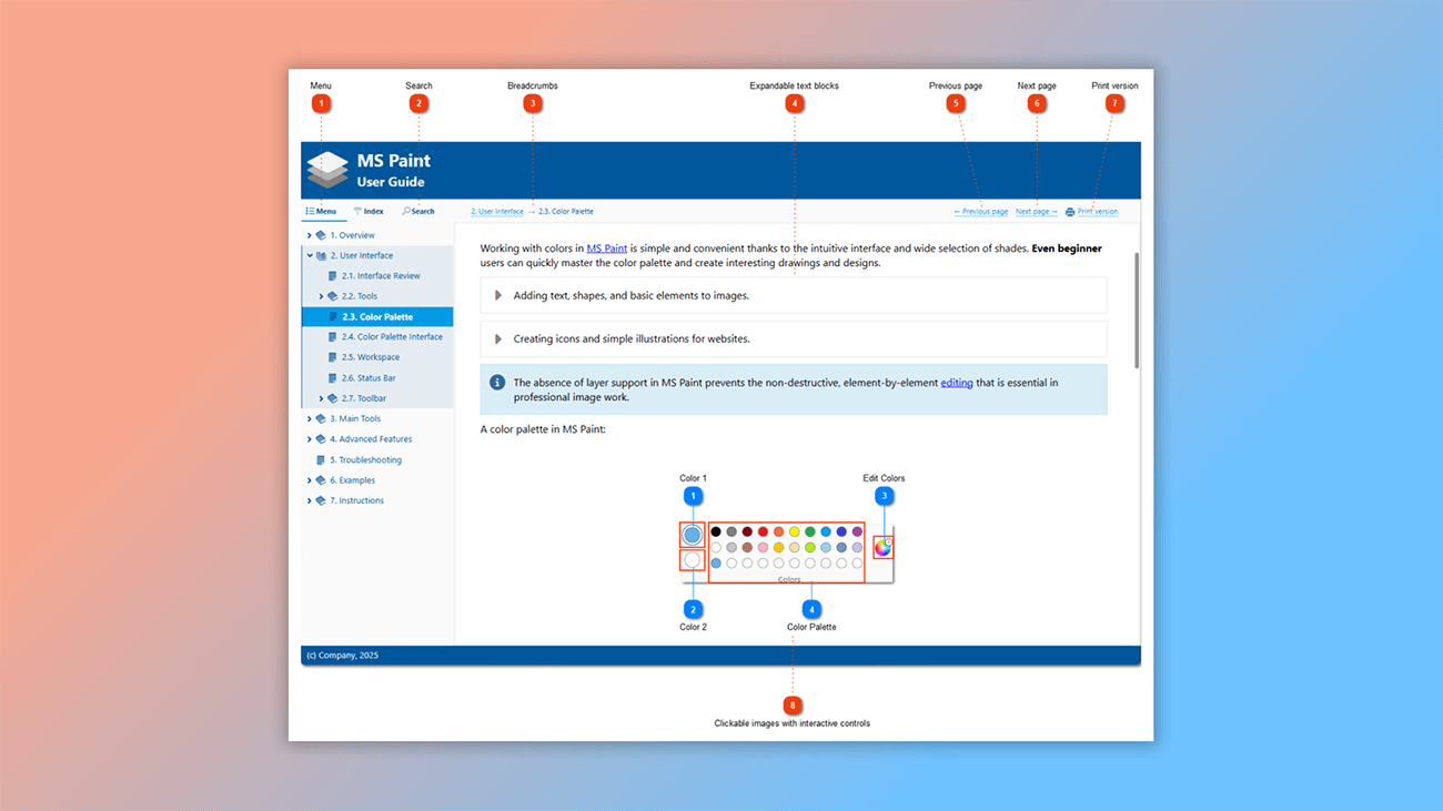 interactivity in online user manual
