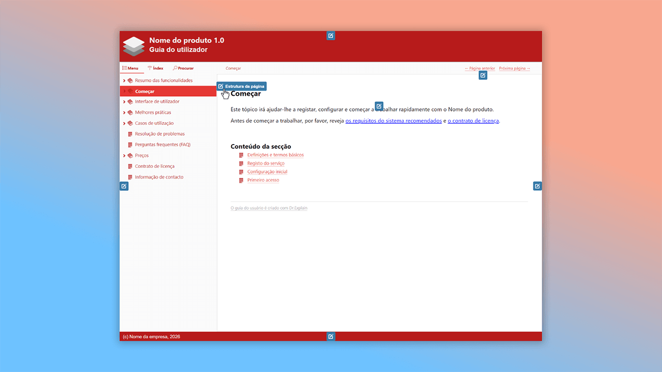 como personalizar um guia de usuário online em uma ferramenta de criação de ajuda
