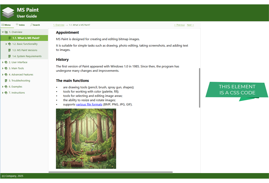 Output visual styles