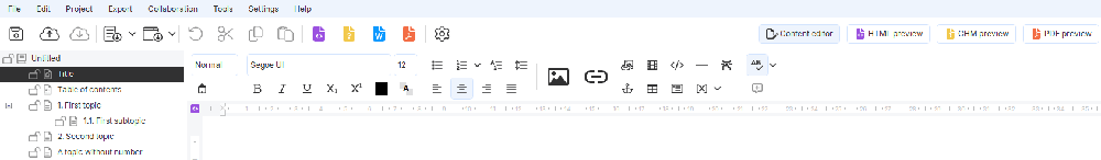 text editor in Dr.Explain with text format styles