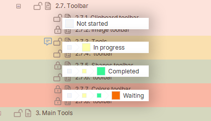 how to change topic statuses in Dr.Explain