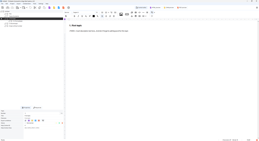 Dr.Explain program interface window