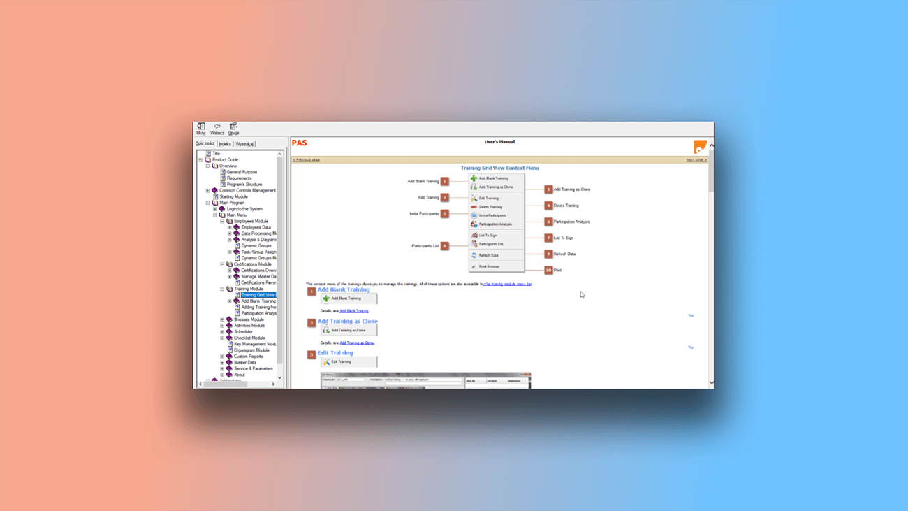 export user guide to chm format