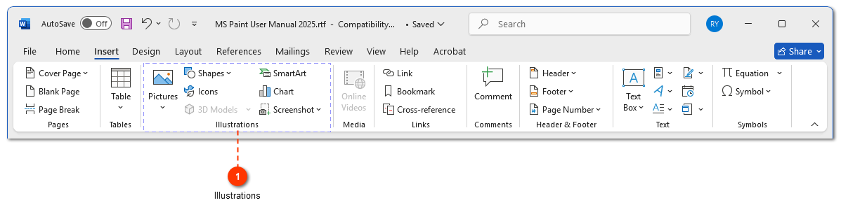 How to add annotations and captions to screenshots in MS Word?