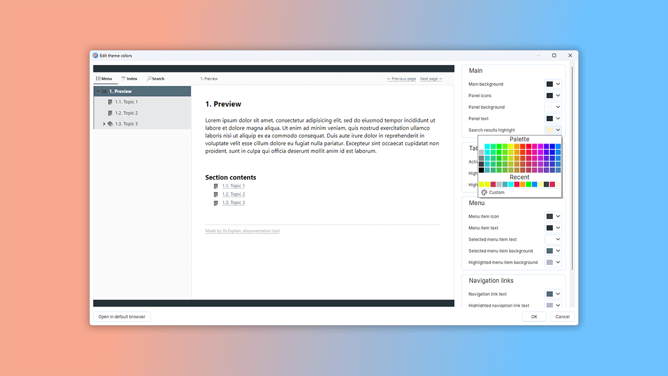 export user documentation to different formats