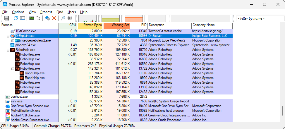 Performance comparison of Adobe RoboHelp and Dr.Explain