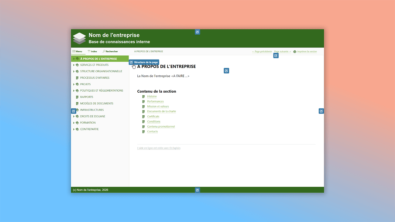 comment personnaliser un guide utilisateur en ligne dans l'outil de création d'aide