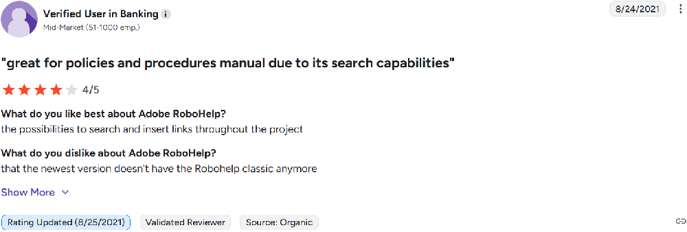 Another Adobe RoboHelp user feedback