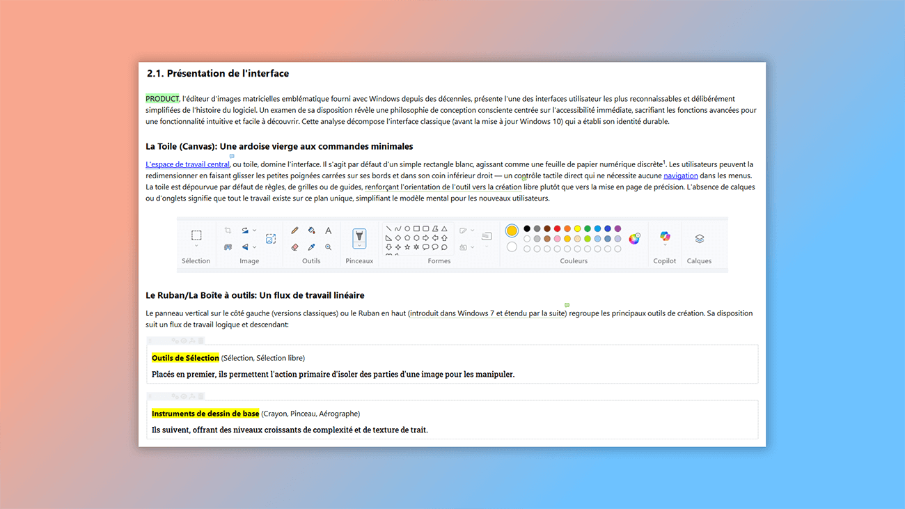 Prise en charge des images, objets spéciaux, liens, polices