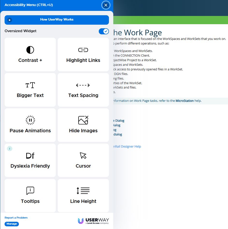 user documentation with accessibility options
