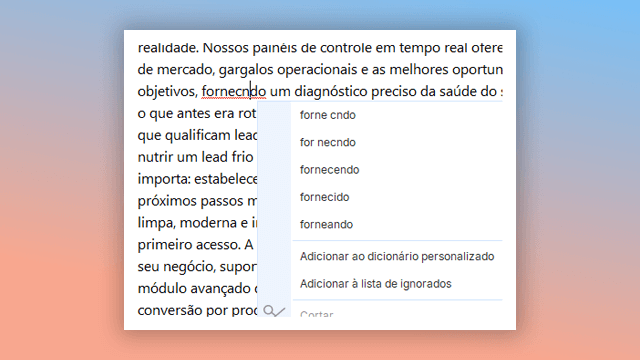 verificação ortográfica com dicionários específicos por idioma em ferramenta de criação de ajuda