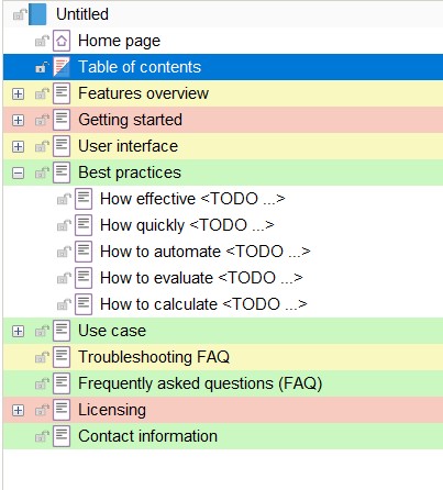 User Guide Section Structure