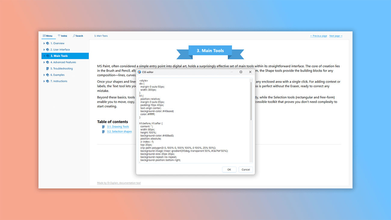 using CSS in online user guides