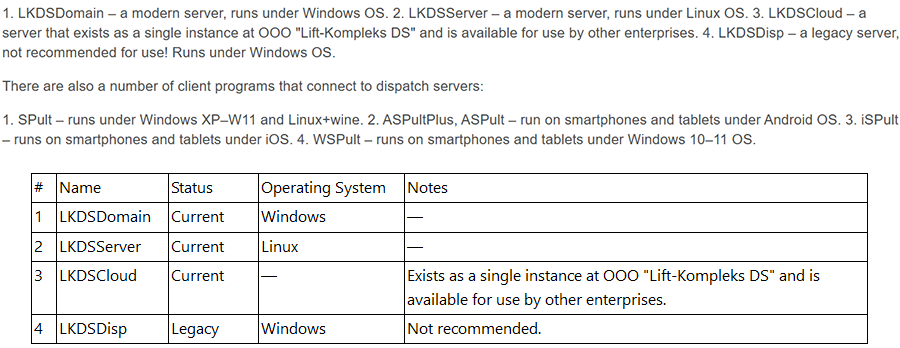 instructions with table example