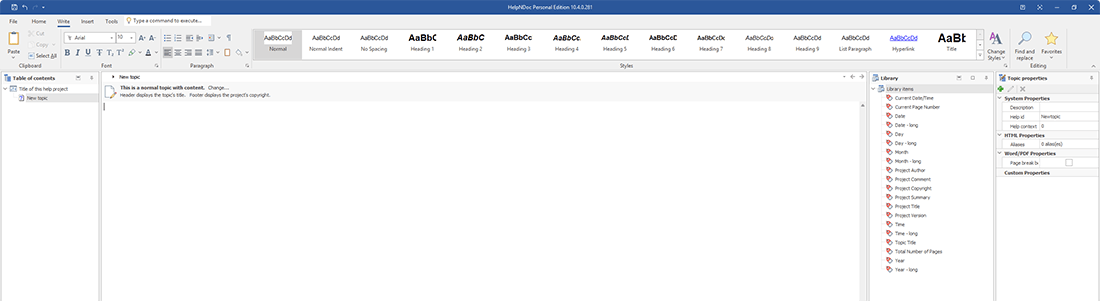 HelpNDoc text editor