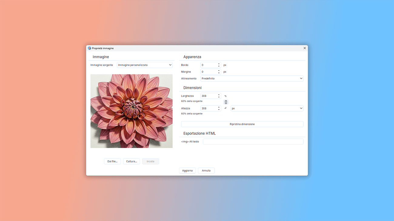 editing screenshot per guide utente