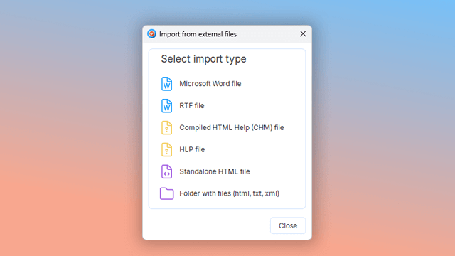 help authoring tool external files